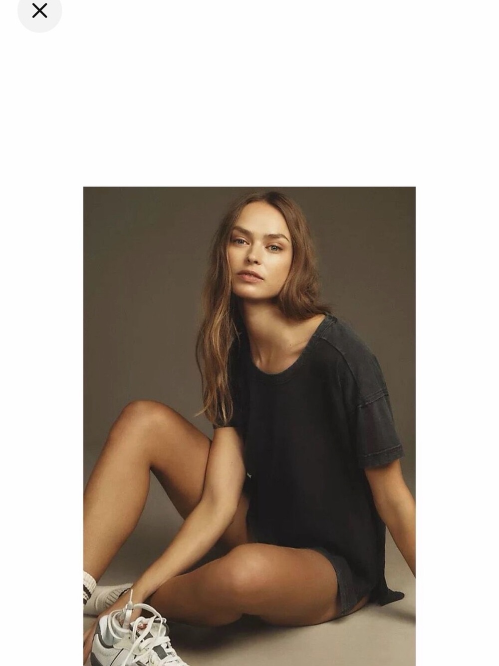 Anthropologie X Pilcro Slub Crew Neck Tee in Black Sz XXS